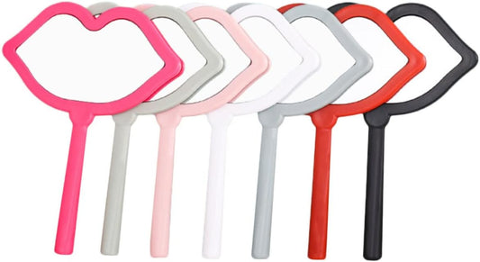 DEARMAMY 7Pezzi Portatile Specchietti Compatti Multi Per Viaggio Design Irregolare Per Labbra Accessorio Per Make Up Colori Misti