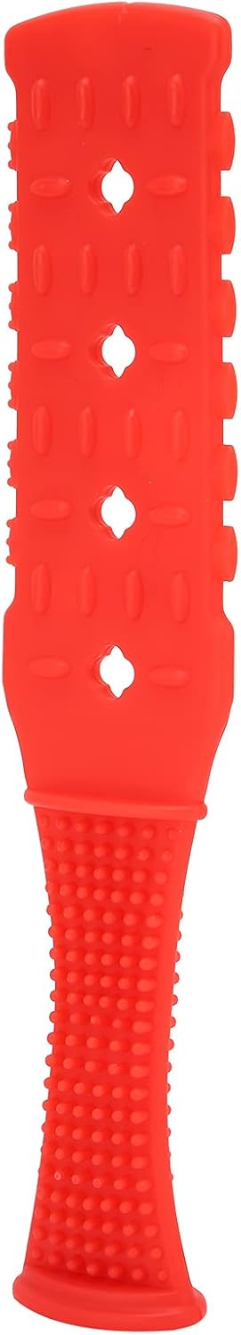 Versatile Acupoint Meridians Massage Pat Stick for Neck, Back, Waist, Legs and Head - Compact, Lightweight, 28x6 Cm Red Plastic Design
