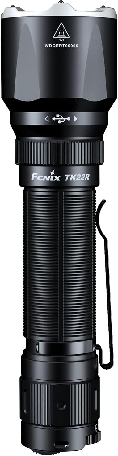 Fenix TK22R Tactical Flashlight, 3200 Lumens USB-C Rechargeable, 525 Yards Long Throw, High Power Super Bright with Lumentac Organizer