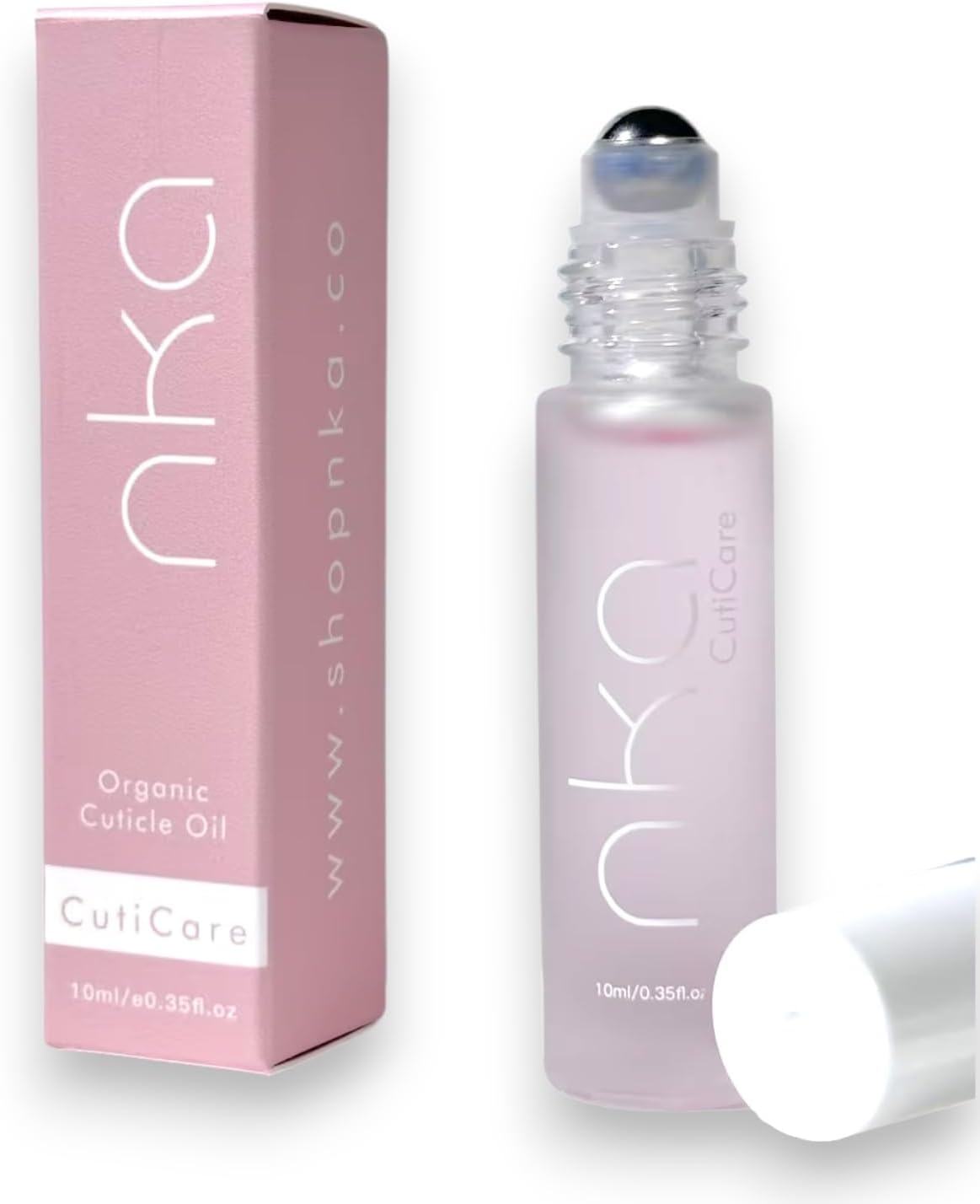 NKA CutiCare Organic Cuticle Oil, 10ml, Roll-on Bottle, Nourishing Moisturising Nail and Hand Care (10ml, Peach)