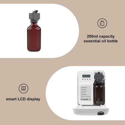 200ML Commercial Scent Air Machine, Aromatherapy Diffuser with Two-Fluid Atomization Tech, LCD Display, Bluetooth & App Control, Covering 400-500m³, for Home, Hotel, Office, Spa