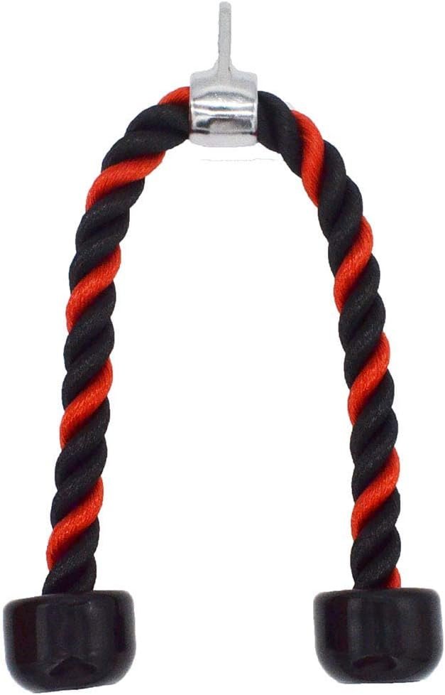 Deluxe Tricep Rope Pull Down - 27 INCH Rope Length, Easy to Grip & Non Slip Cable Attachment