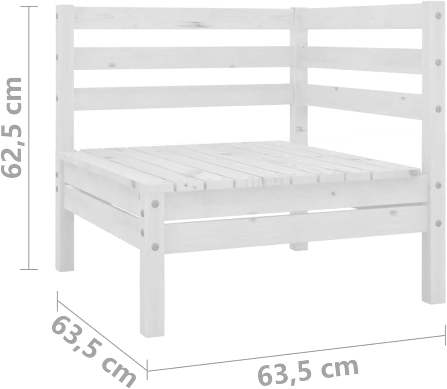 Homgoday Set Salotto da Giardino 11 pz in Legno Massello di Pino Bianco, Lettini Prendisole, Divano Letto Mobili, Lettini da Giardino, Lettino da Piscina Esterno Piscina