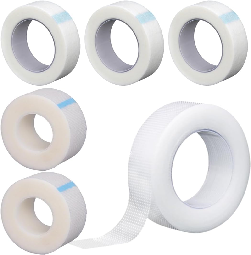 SGERUFZ 6 Rolls Eyelash Tape, Breathable Eyelash Adhesive Tape, Eyelash Insulating Tape for DIY Extensions, Eyelash Lamination, Make Up Accessories (zwei Materialien)