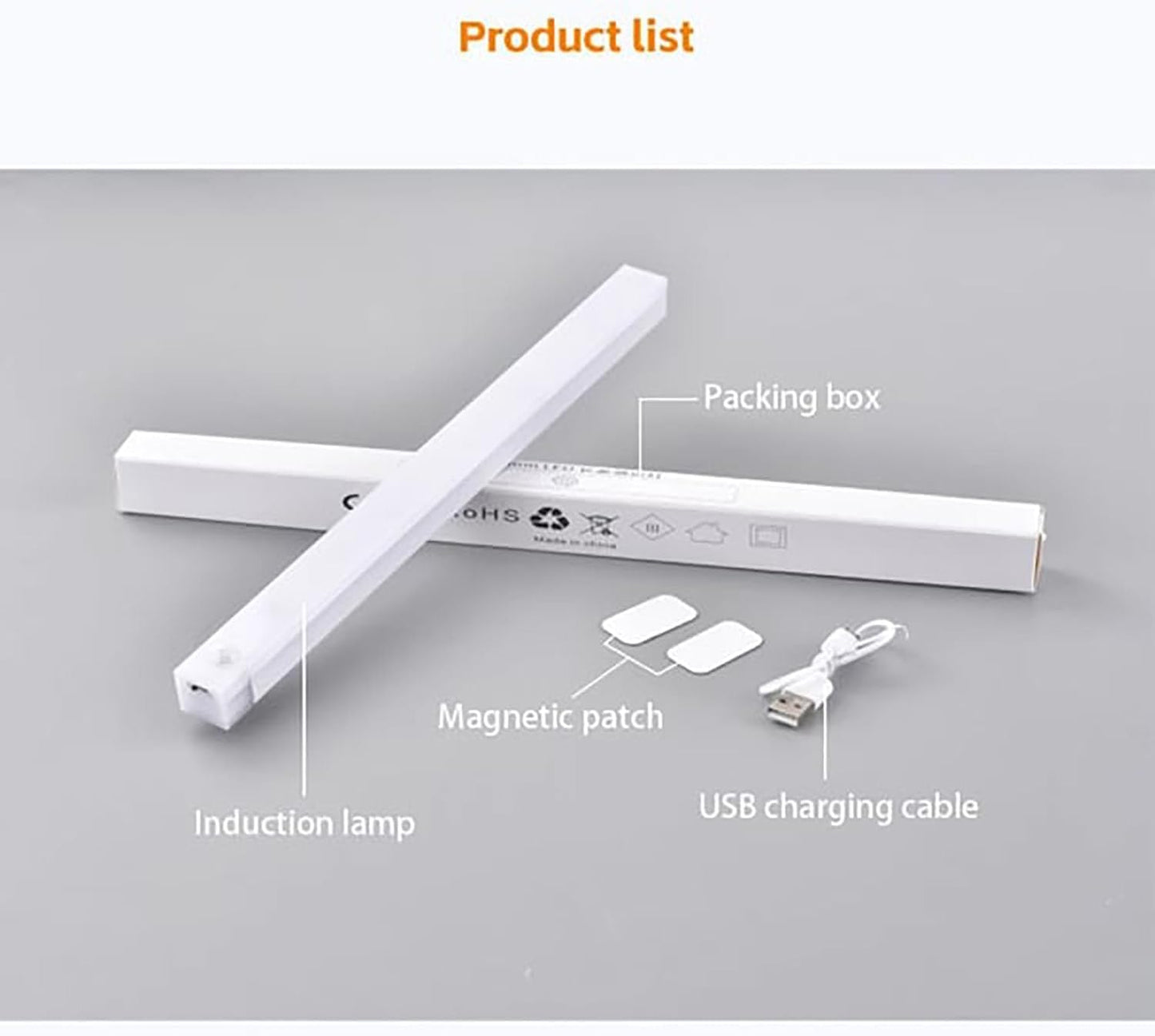Festivalment Lights,Wireless Under Cabinet Lighting,Smart Motion Sensor Rechargeable LED Lights,Punch-Free Indoor Magnetic Stick-Up Battery Light with 3 Adjustable Modes,for Wardrobe,Bedroom,Stair