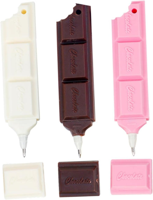 SEWACC Unique Creative Stationery 3pcs Chocolate Shape Pen Kids Gel Pen Novelty Writing Tools