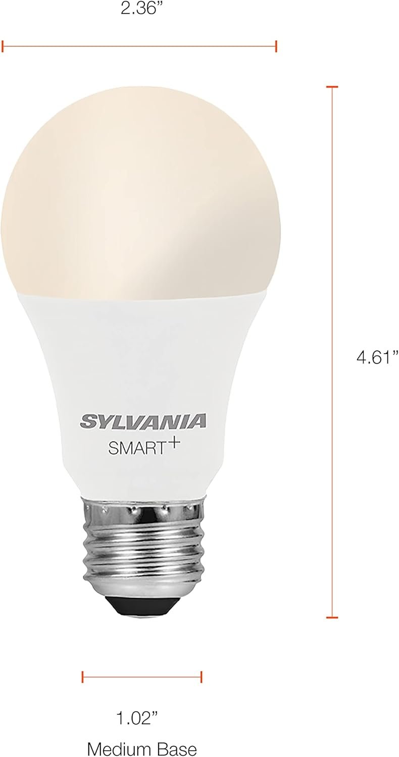 Sylvania WiFi LED Smart Light Bulb, 60W Equivalent Dimmable Soft White A19, Compatible with Alexa and Google Home Only - 4 Pack (75672)