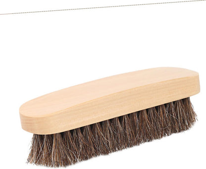 ROMISBABA 1PC Horsehair Shoe Brush with Handle Professional Boot Cleaning Tool for Home and Shop Sturdy Efficient Buffing and High Shine Finish Essential for Shoe Care