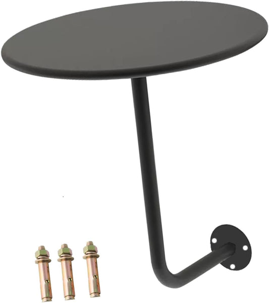 B Baosity Wall Mounted Round Table for Small Space Coffee Desk in Kitchen, Black, as described