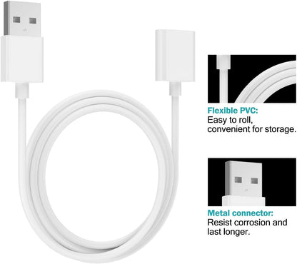 MoKo Charging Adapter Cable Compatible with Apple Pencil 1st, Connector Charger Compatible with iPad Pro 12.9 10.5 9.7 / iPad Air 3 / iPad Mini 5 2019 Pen Accessories, White
