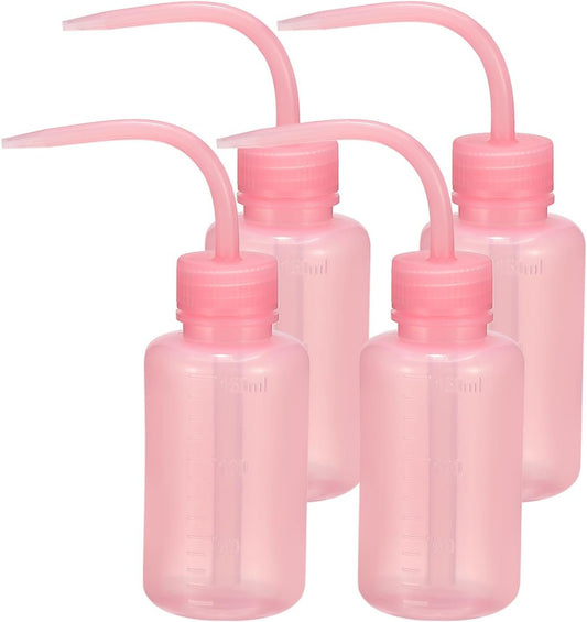 PATIKIL 150ml 5oz Succulent Eyelash Tattoo Wash Bottle, 4 Pcs Plastic Watering Squeeze Bottle Rinse Bottle for Plant Eyelash Extensions Irrigation Lab Gap Cleaning, Pink
