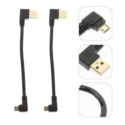FUNOMOCYA 2 pcs Right Angle USB Cable Adapter for Data and Charging Compatible with Smartphones and Tablets