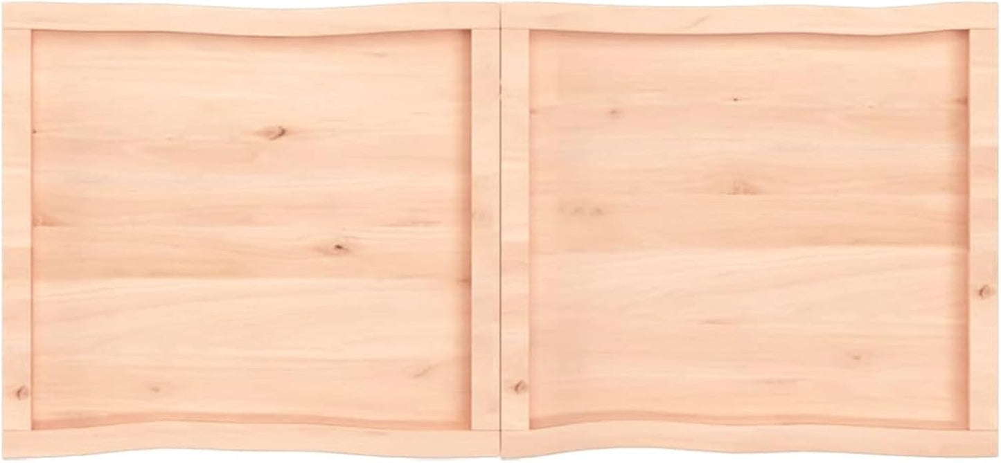 140x60 cm Solid Wood Tabletop, Live Edge Design, Versatile Kitchen Centerpiece, Dining Table Replacement, Desk Surface - Unfinished Natural Wood