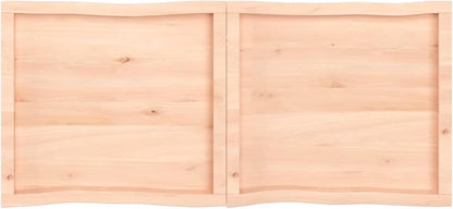 140x60 cm Solid Wood Tabletop, Live Edge Design, Versatile Kitchen Centerpiece, Dining Table Replacement, Desk Surface - Unfinished Natural Wood
