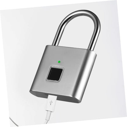 FOMIYES Intelligent Fingerprint Password Luggage Lock Durable Silver Lock for Travel Cabinet Suitcase Supports Fingerprints Secure Easy Password Setup Multi Purpose Security