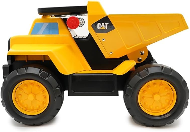 CAT Construction Toys, Play and Ride Steel Dump Truck, 2-in-1 Foot-to-Floor Rideable Toy Vehicle with Lights & Sounds, for Kids and Toddlers Ages 18 Months