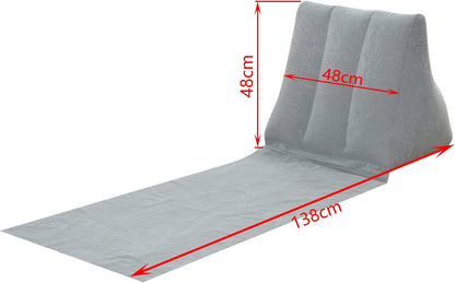 Auto-plaza 2X Inflatable Outdoor Sun Bath Beach Mat Pillows Flocking Beach Chairs with Backrest Inflatable Lounger for Portable Travel Camping