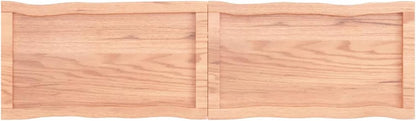 Solid Wood Tabletop with Live Edge, Light Brown, 140 x 40 x (2 to 6) cm, Replacement Top for Kitchen Dining Table, Coffee Table, Desktop Surface, Countertop