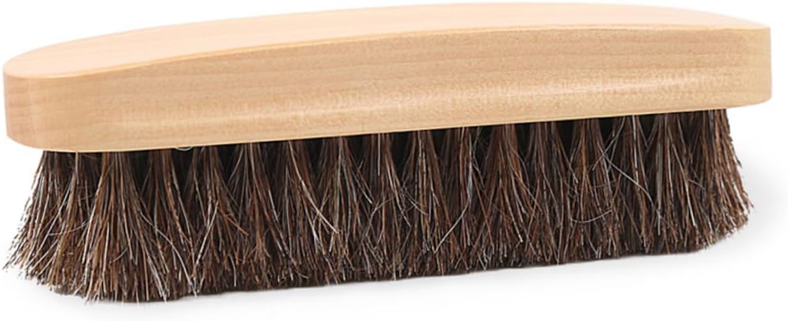 ROMISBABA 1PC Horsehair Shoe Brush with Handle Professional Boot Cleaning Tool for Home and Shop Sturdy Efficient Buffing and High Shine Finish Essential for Shoe Care