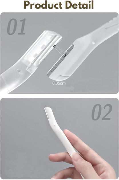H HOME-MART 3Pcs Eyebrow Razor|Dermaplane Razor| Facial Razor Shaper Shavers Trimmers for Women & Man| Face Razors| Eyebrow Trimmer Multipurpose Exfoliating Home Skin Care, Professional Facial Hair Removal,Shaver and Eyebrow Shaper Tool