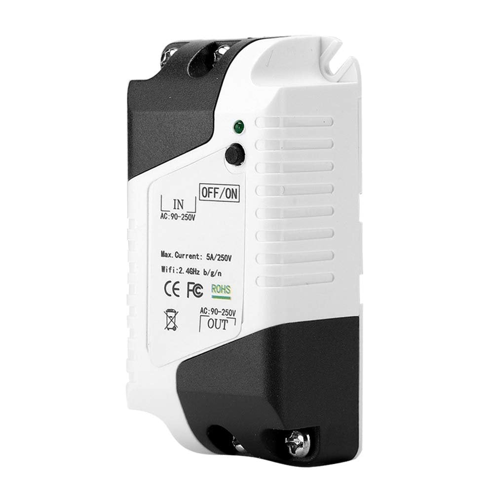 WiFi Smart Breaker Switch Module Ultra Wide Voltage 90V Voice Control for Smart Home Automation ABS Fireproof Material Remote Control Switch