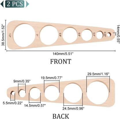 PH PandaHall Auxiliary Tool for Attaching, Wood Safety Eyes Insertion Tool 2pcs 6 Sizes Amigurumi Craft Eyes Tool Eyeball Gauge Board for Safety Eyes and Washers Crochet Animal