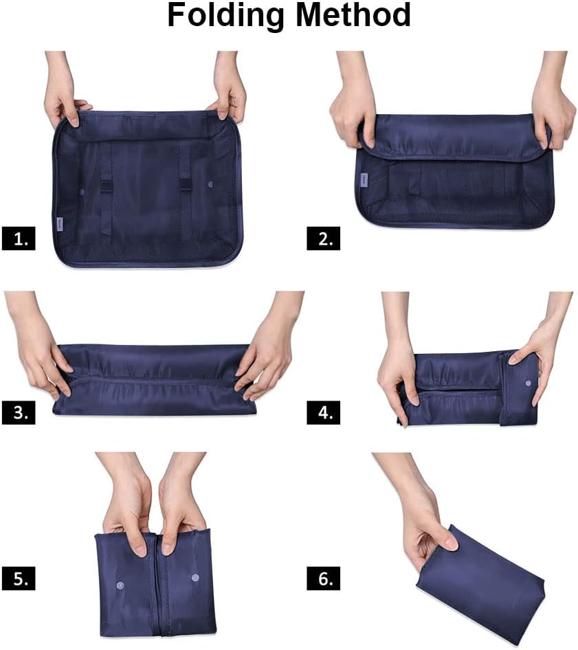 OSDUE Luggage Organizer, 8 Pieces Waterproof Packing Cube Set, Separators Pouches Travel Organizer, Clothing Underwear Footwear Organizers Sacks Storage Suitcase Set (Navy Blue)