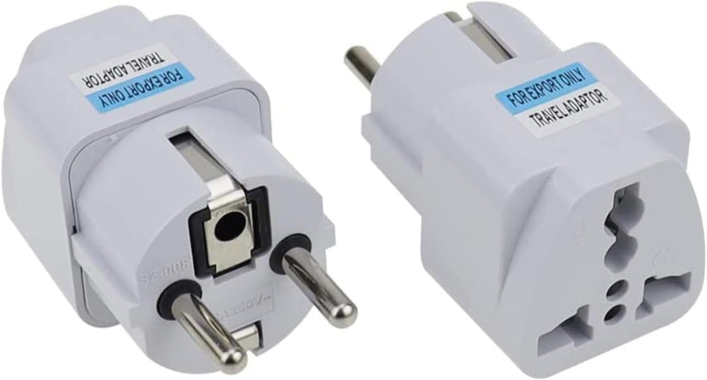 Universal Travel Plug - Power Adapter for UK, USA, EU, AU to Spain, Portugal, Germany, Switzerland, Korea, Denmark, Finland, Norway, Poland, France, Greece