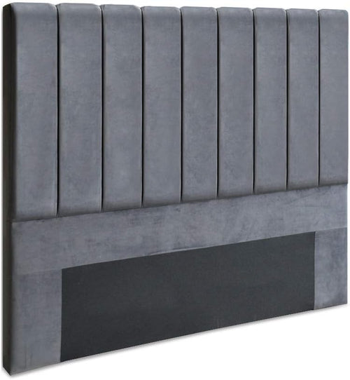 Artiss Queen Bed Headboard Headboards Slats Beds Head Frame Base, Bedroom Furniture, Upholstered with Grey Velvet Fabric Foam Wood, 153 x 120 x 8cm, Modern Design