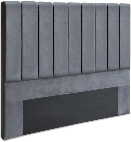Artiss Queen Bed Headboard Headboards Slats Beds Head Frame Base, Bedroom Furniture, Upholstered with Grey Velvet Fabric Foam Wood, 153 x 120 x 8cm, Modern Design