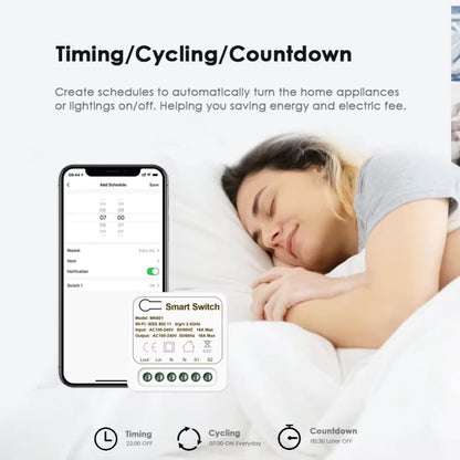 Smart Relay, Smart Switch WiFi Module, Mini | Home Automation, Voice & App Control, Timer, Scheduling & Family Sharing | 2-Way Switch | Works with Alexa & Google Home