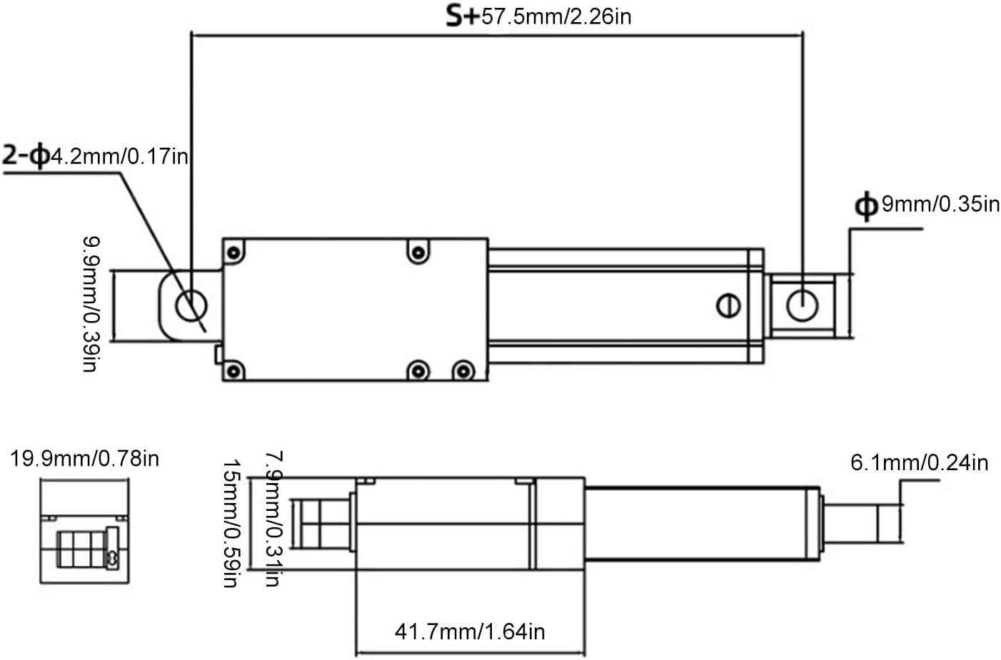 15mm Stroke Micro Linear Actuator, 12V Force 150N Speed 4mm / s Mini Electric Linear Actuator Built in Limit Switch, Electric Motion Actuator for Home Automation, Robotics, Cabinet (No Bracket)