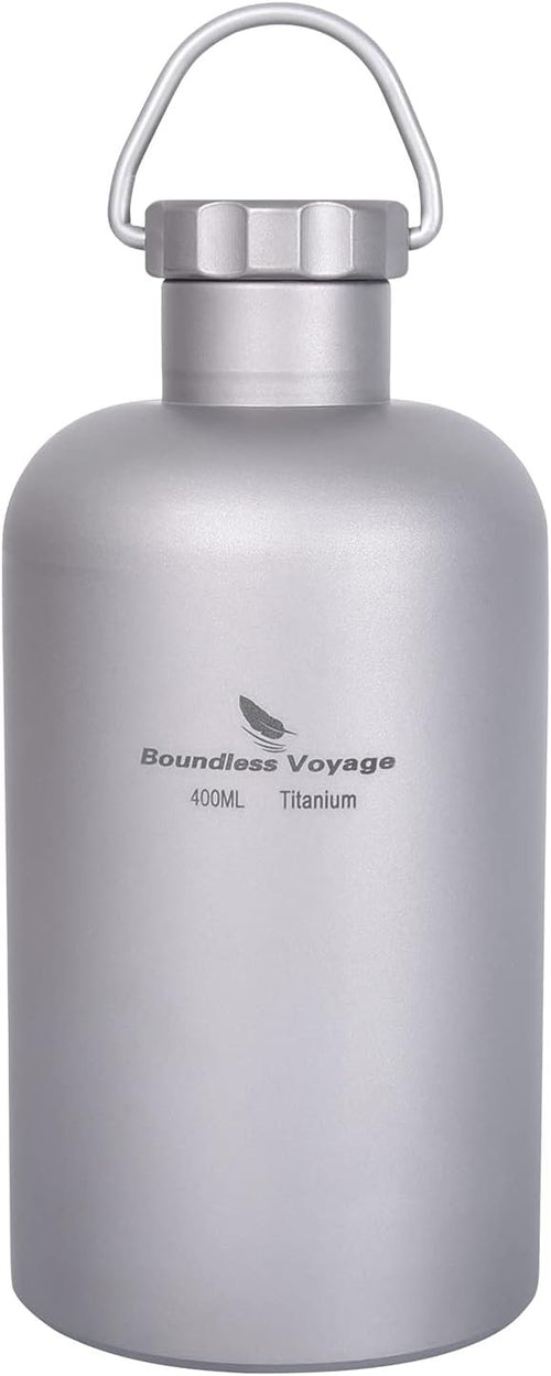 Boundless Voyage Titanium Water Tea Coffee Bottle with Titanium Lid Outdoor Camping Cycling Hiking Sports Picnic Drinkware 400ml Ti15105B