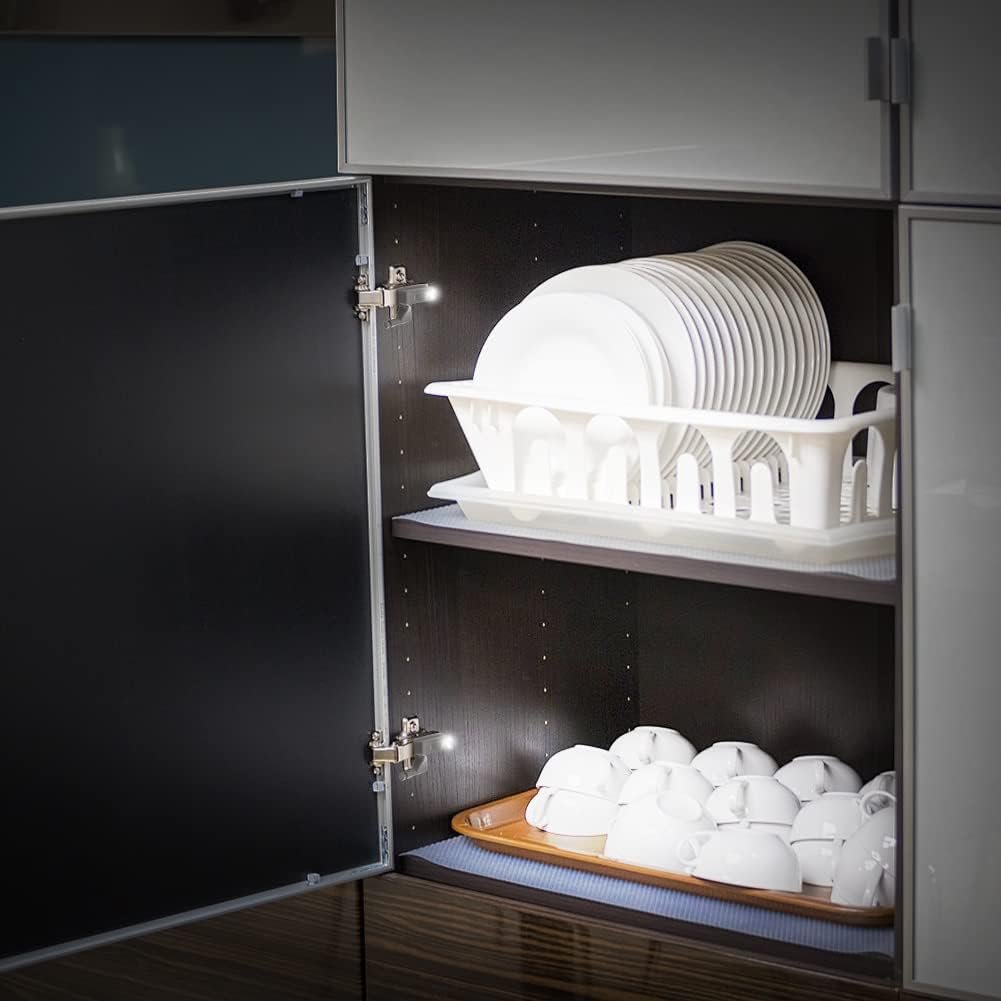 Joyzan Cabinet Hinge LED Light, Sensor Lights Universal Cupboard Light Smart Touch Induction for Modern Kitchen Home Lamp Closet Night Lamps Under Wardrobe Living Room Bedroom 10PCS Warm or White