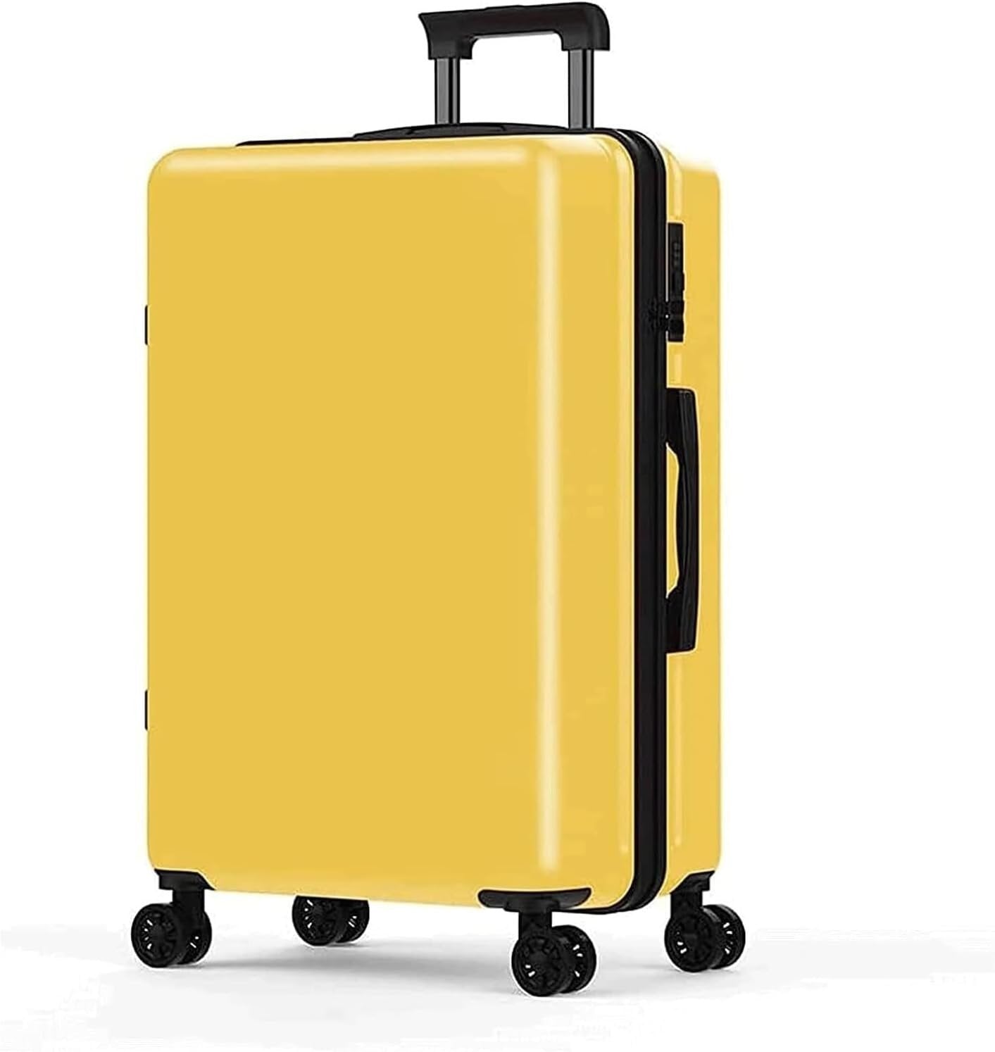 Suitcase Suitcases with Wheels Portable Hard Shell Luggage Security Combination Lock Suitcases Quiet and Smooth Trolley Luggage Durable(Yellow)