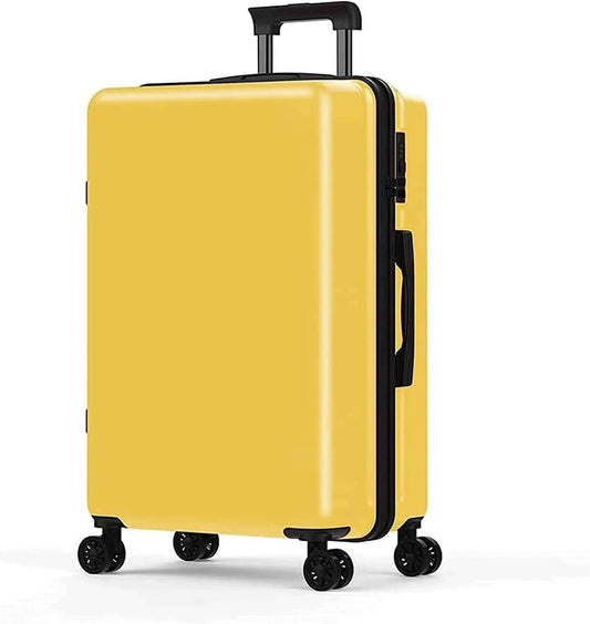 Suitcase Suitcases with Wheels Portable Hard Shell Luggage Security Combination Lock Suitcases Quiet and Smooth Trolley Luggage Durable(Yellow)