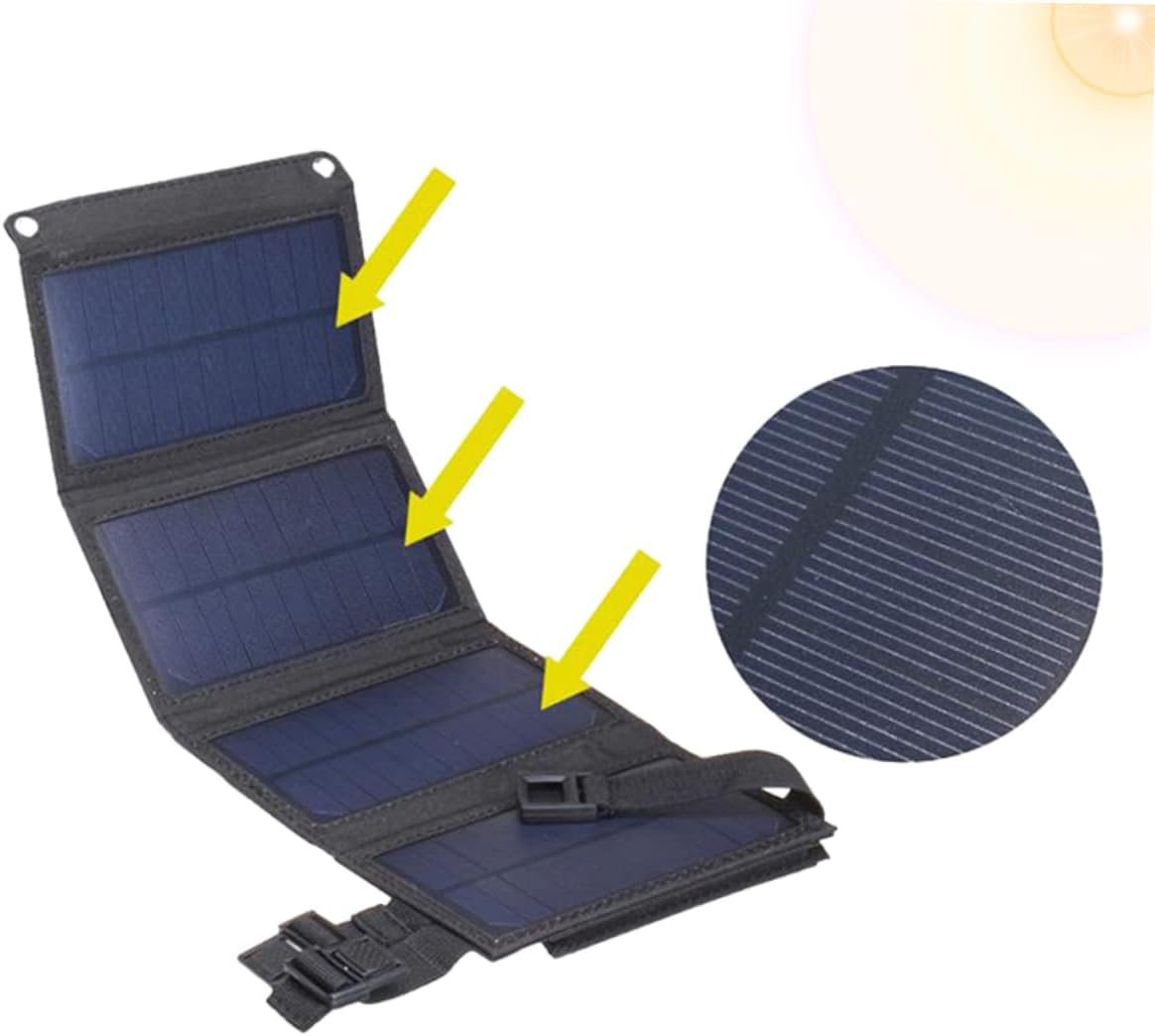 Yardwe Lightweight Foldable Solar Panel Charger Waterproof Solar Power Bank Outdoor Mobile Phone Battery