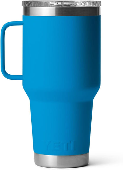YETI Rambler 30 oz Travel Mug, Stainless Steel, Vacuum Insulated with Stronghold Lid, Big Wave Blue