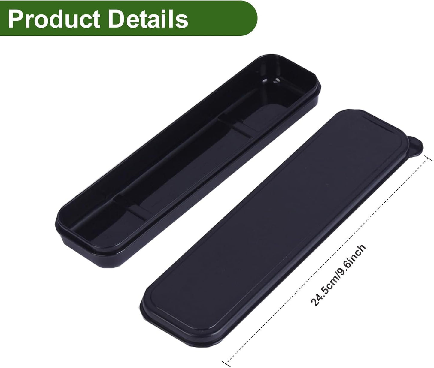 HMDZMR Utensil Case 2 Pack Travel Silverware Case Black Flatware Storage Box Travel Utensils Cutlery Case for Fork Spoon Chopsticks