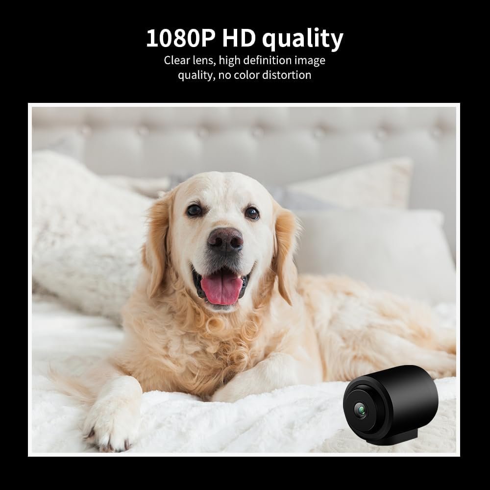 1080p Security Camera (2.4G Only), Small Indoor Camera, WiFi Wireless, Night Vision, Motion Detection, Nanny Cams Wireless with Cell Phone App and Sound for Home Baby Pet Monitoring