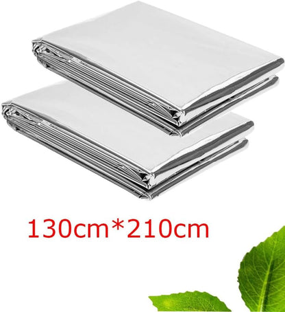 Esforzarse 10 Pcs Emergency Thermal Blankets, Silver, Mylar, Emergency Blanket, 130x210cm, Ideal for Outdoors, Survival, Hiking, First Aid