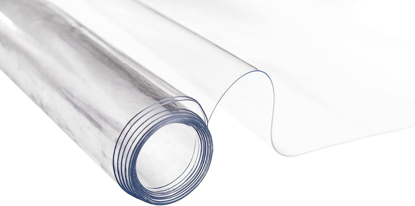 Restaurantware Table Tek 72 x 54 Inch Table Top Protector 1 Rectangle PVC Table Protector - 6 Mil Thick Waterproof Clear Plastic Dining Table Cover Heavy-Duty No-Slip Cover for Table