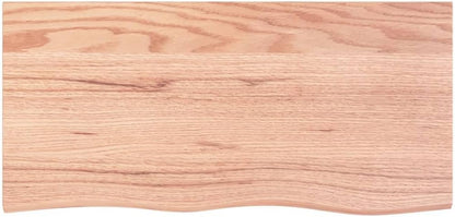 vidaXL Light Brown Solid Oak Wood Table Top, Treated Wood, Handcrafted with Live Edge, Replacement Board for Personal and Commercial Use