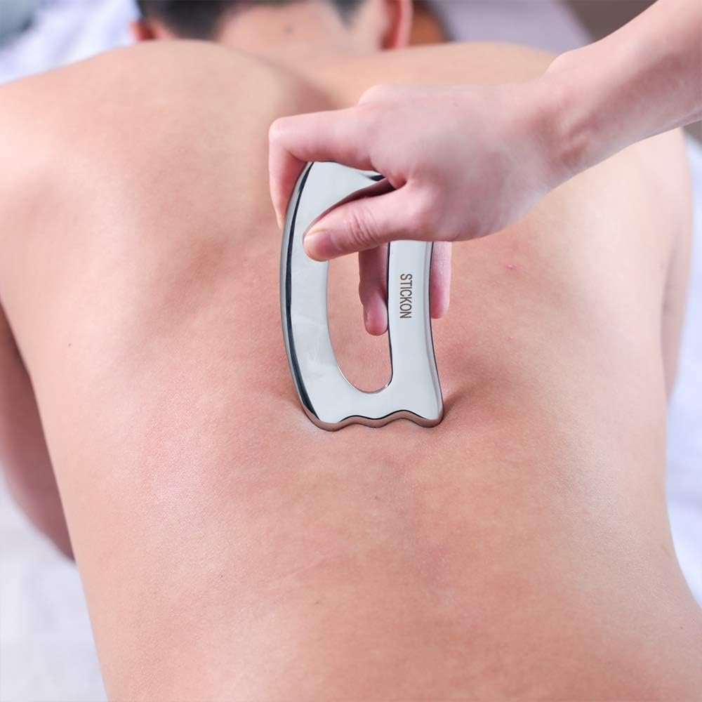 Stainless Steel Gua Sha Scraping Massage Tool IASTM tools for Soft Tissue Therapy and Reduce Back, Legs, Arms,Neck,Shoulder Muscle Pain