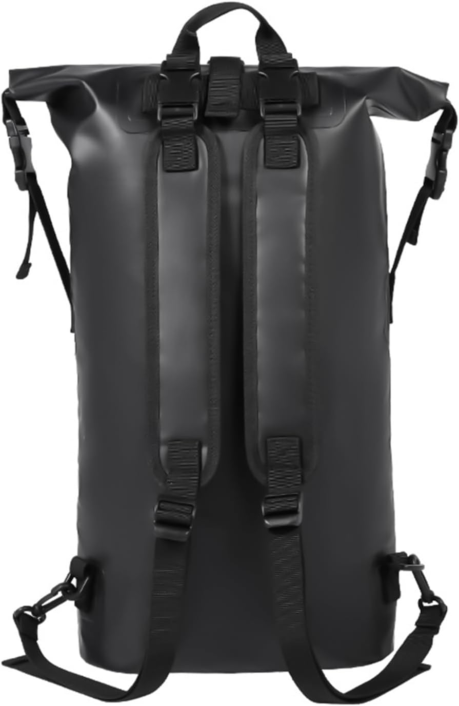 Dry Backpack, Waterproof Bags Backpack, 11.02x6.3x25.98 Inches Large Capacity Portable Storage, Camping Gear Bag for Swimming, Kayaking, Boating, Beach and Outdoor Travel, Black, Refer to description