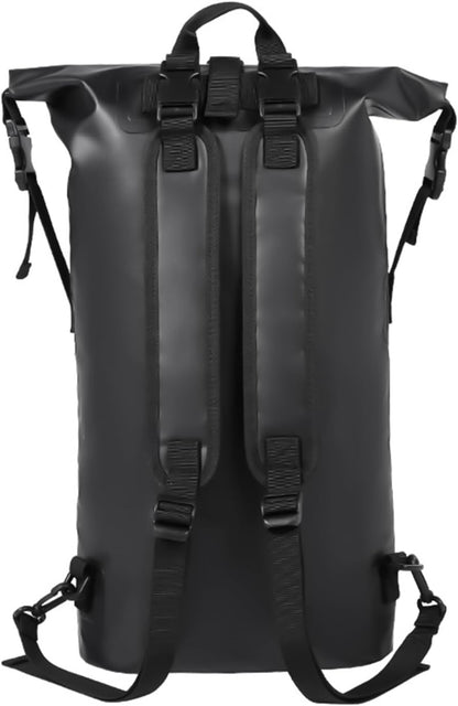 Dry Backpack, Waterproof Bags Backpack, 11.02x6.3x25.98 Inches Large Capacity Portable Storage, Camping Gear Bag for Swimming, Kayaking, Boating, Beach and Outdoor Travel, Black, Refer to description