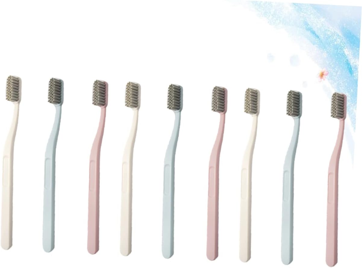 SEWOART Nylon Bristle Toothbrushes (9 Pcs) Hard Hair Adult Oral Care 3 Options