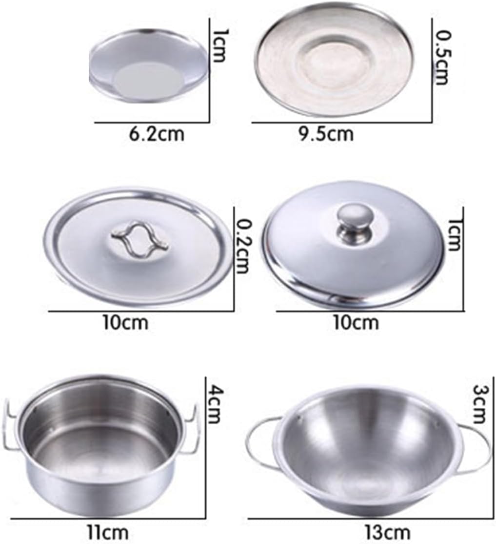 Hnvdkln 25Pcs Pretend Play Kitchen Cookware Playset - Stainless Steel Pots, Pans, and Cooking Utensils for Kids' Learning and Play