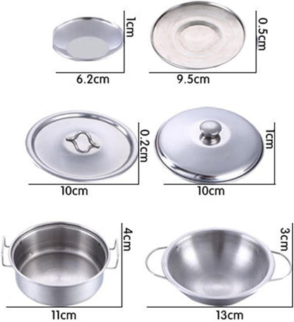 Hnvdkln 25Pcs Pretend Play Kitchen Cookware Playset - Stainless Steel Pots, Pans, and Cooking Utensils for Kids' Learning and Play
