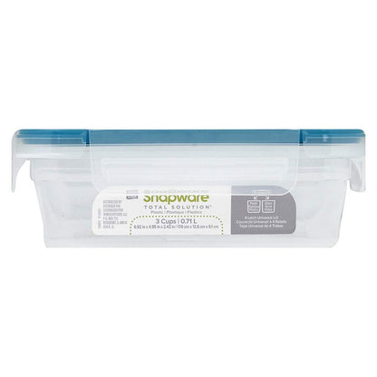 Snapware Total Solution 10pc Rectangle Plastic Food Storage Container Value Set, 10pcs (5 x 3 Cup [710ml] containers with 5 x tab Locking lids), Opaque